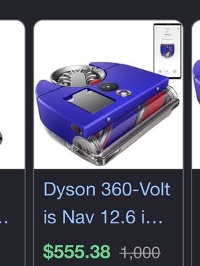 Dyson - 360-Volt is Nav 12.6 in. Robotic Vacuum with Smart Navigation in Blue